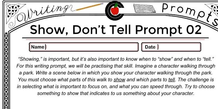 Writing Prompt – “Show, Don’t Tell,” 02 – FTM #008